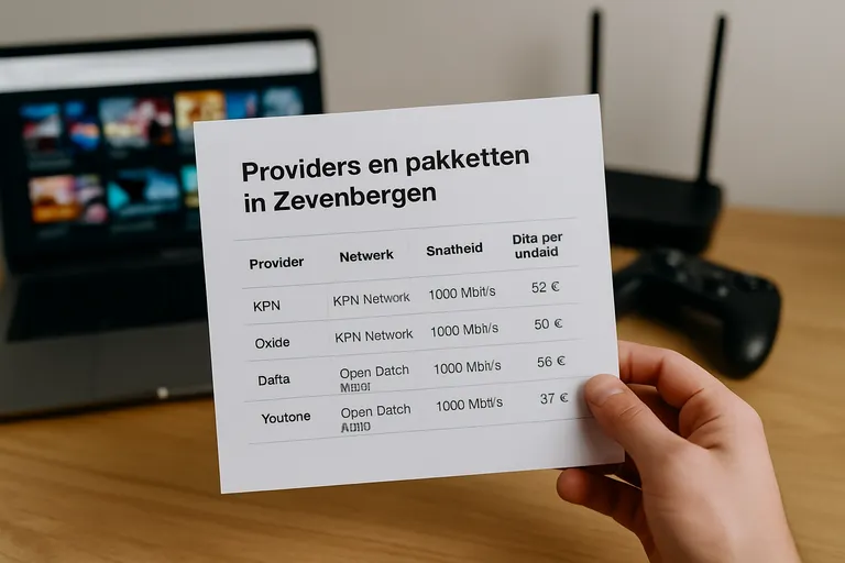 Providers en pakketten in zevenbergen